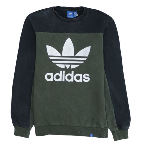 Adidas Men’s Green Crew Neck Logo Sweatshirt XS Regular Fit