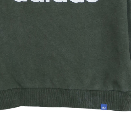 Adidas Men’s Green Crew Neck Logo Sweatshirt XS Regular Fit