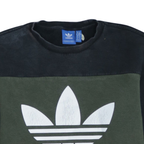 Adidas Men’s Green Crew Neck Logo Sweatshirt XS Regular Fit