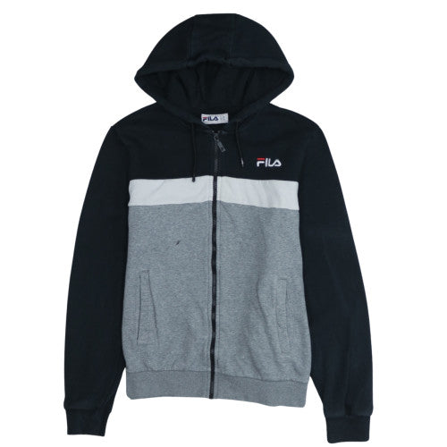 FILA Men's Grey Black Full Zip Hoodie Size M