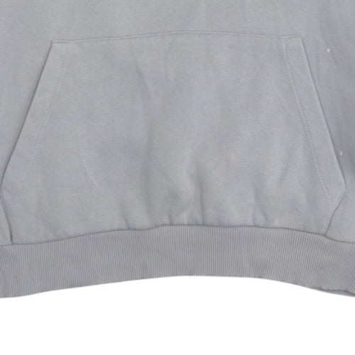 Bershka Men's Grey Pullover Hoodie L Romantic Skull Graphic