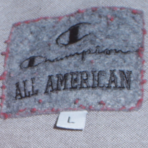 Champion Men's Red Pullover Hoodie L Logo Sports Fleece