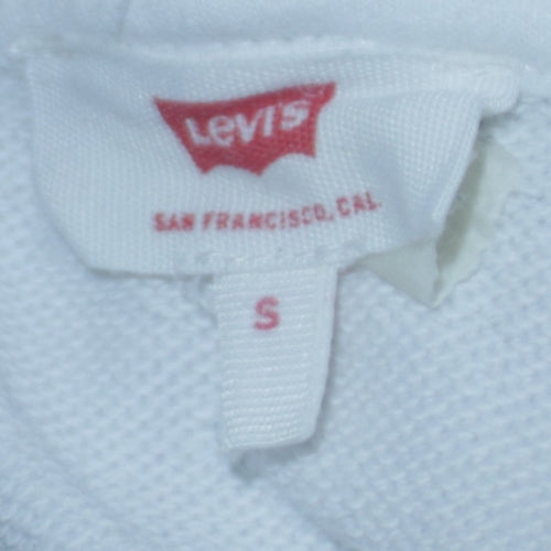 Levi's Men's White Pullover Hoodie Small Graphic Logo Sweatshirt