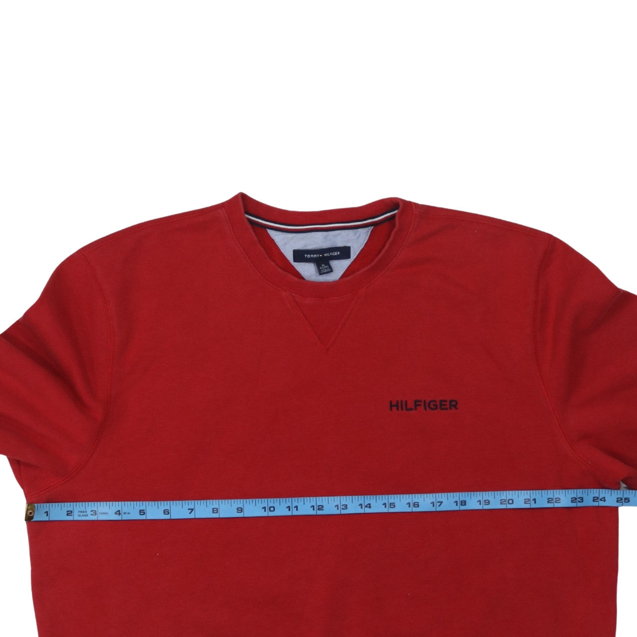 Tommy Hilfiger Men’s Red Logo Crew Neck Sweatshirt XL Regular Fit