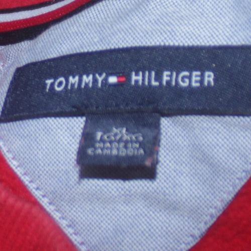 Tommy Hilfiger Men’s Red Logo Crew Neck Sweatshirt XL Regular Fit