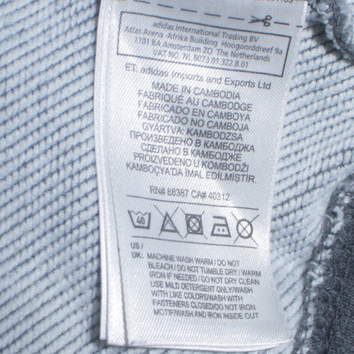 adidas Men's Grey Full Zip Hoodie Size L Sports Fleece