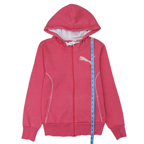 PUMA Womens Pink Hooded Full Zip Sweatshirt UK 10
