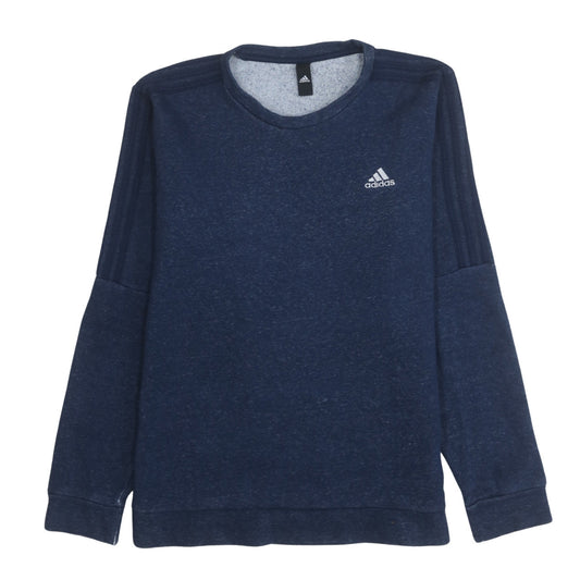 Adidas Men's Blue Crew Neck Long Sleeve Pullover Sweatshirt Size L