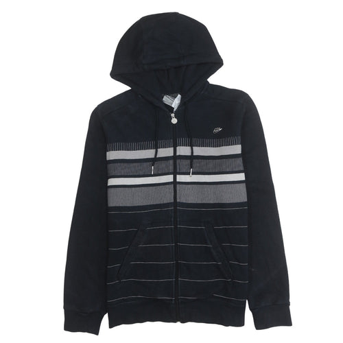 Nike Mens Black Striped Full Zip Hoodie Size S Regular Fit
