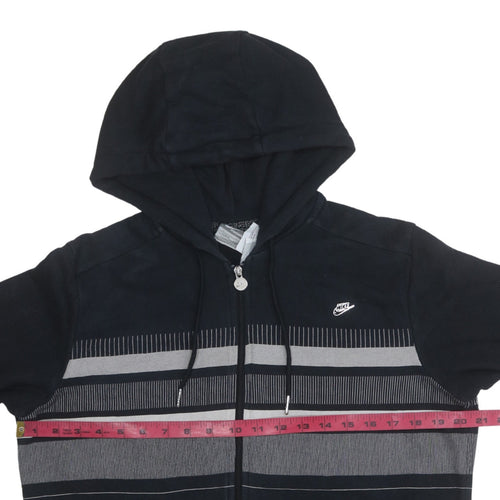 Nike Mens Black Striped Full Zip Hoodie Size S Regular Fit