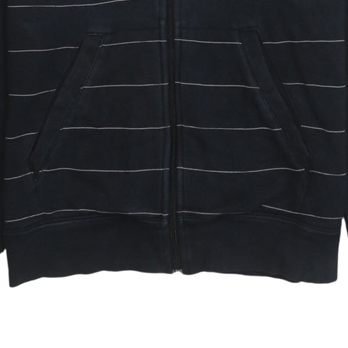 Nike Mens Black Striped Full Zip Hoodie Size S Regular Fit