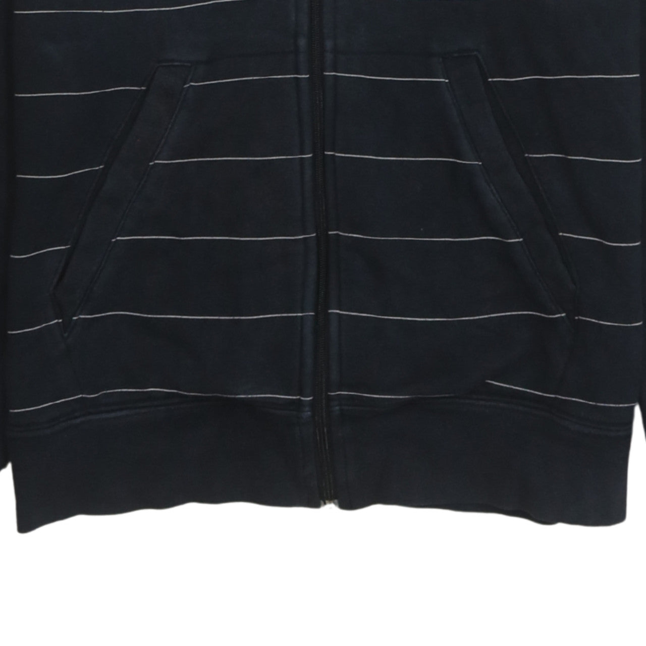 Nike Mens Black Striped Full Zip Hoodie Size S Regular Fit