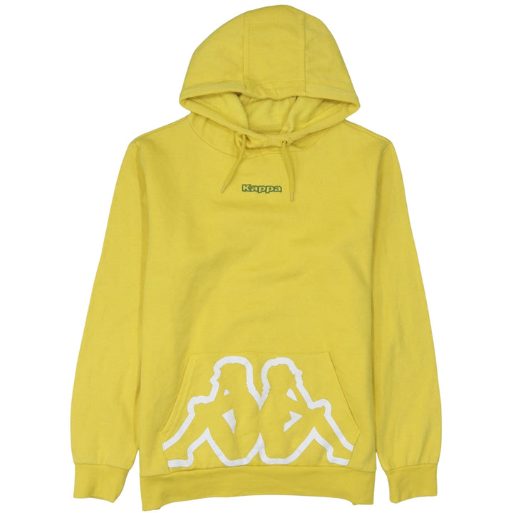 Kappa Men's Yellow Pullover Hoodie Small Logo Graphic Fleece