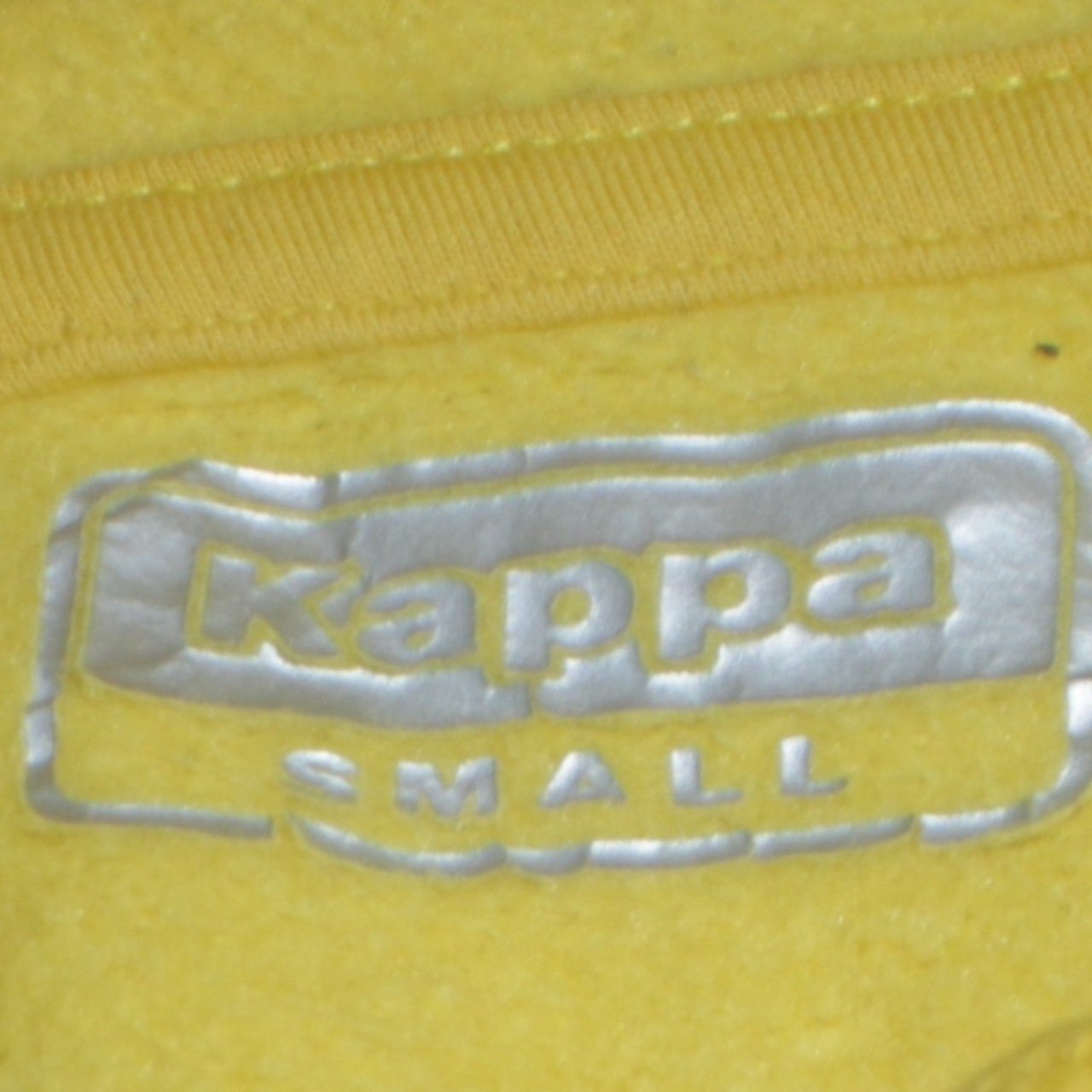 Kappa Men's Yellow Pullover Hoodie Small Logo Graphic Fleece