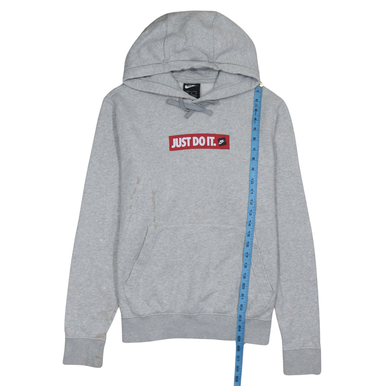 Nike Men’s Grey Pullover Hoodie Medium Just Do It Logo Fleece