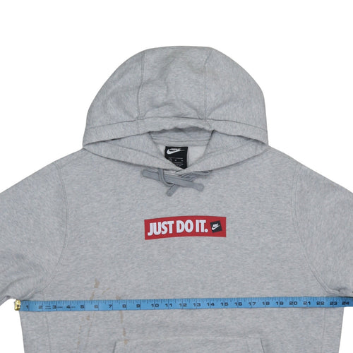 Nike Men’s Grey Pullover Hoodie Medium Just Do It Logo Fleece