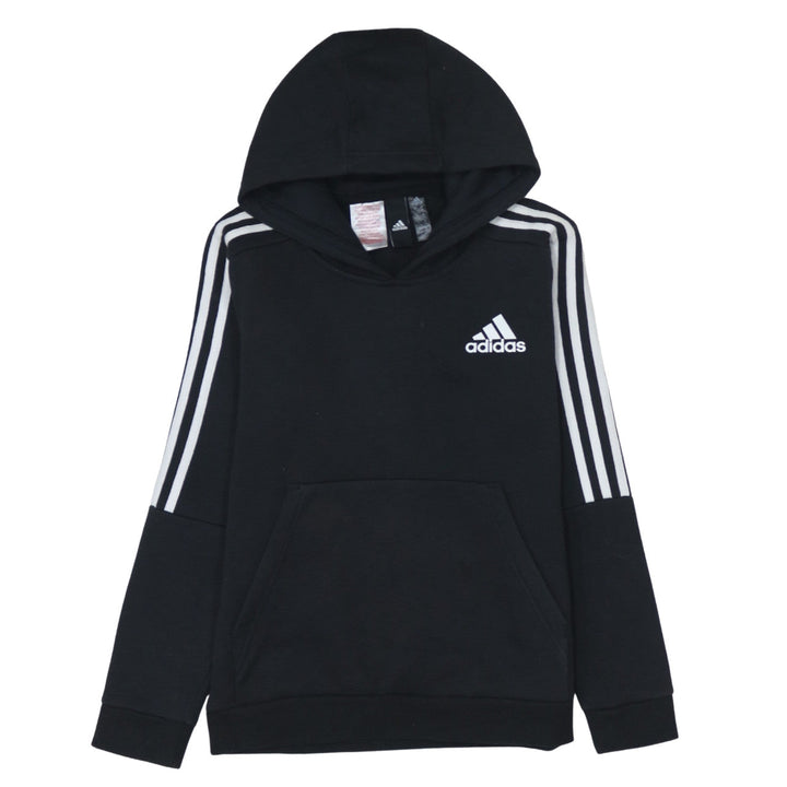 Adidas Boys Black Pullover Hoodie 11-12 Years Classic Three Stripes