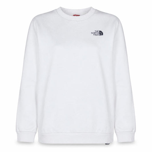 Front view of The North Face women’s white small crew neck pullover sweatshirt