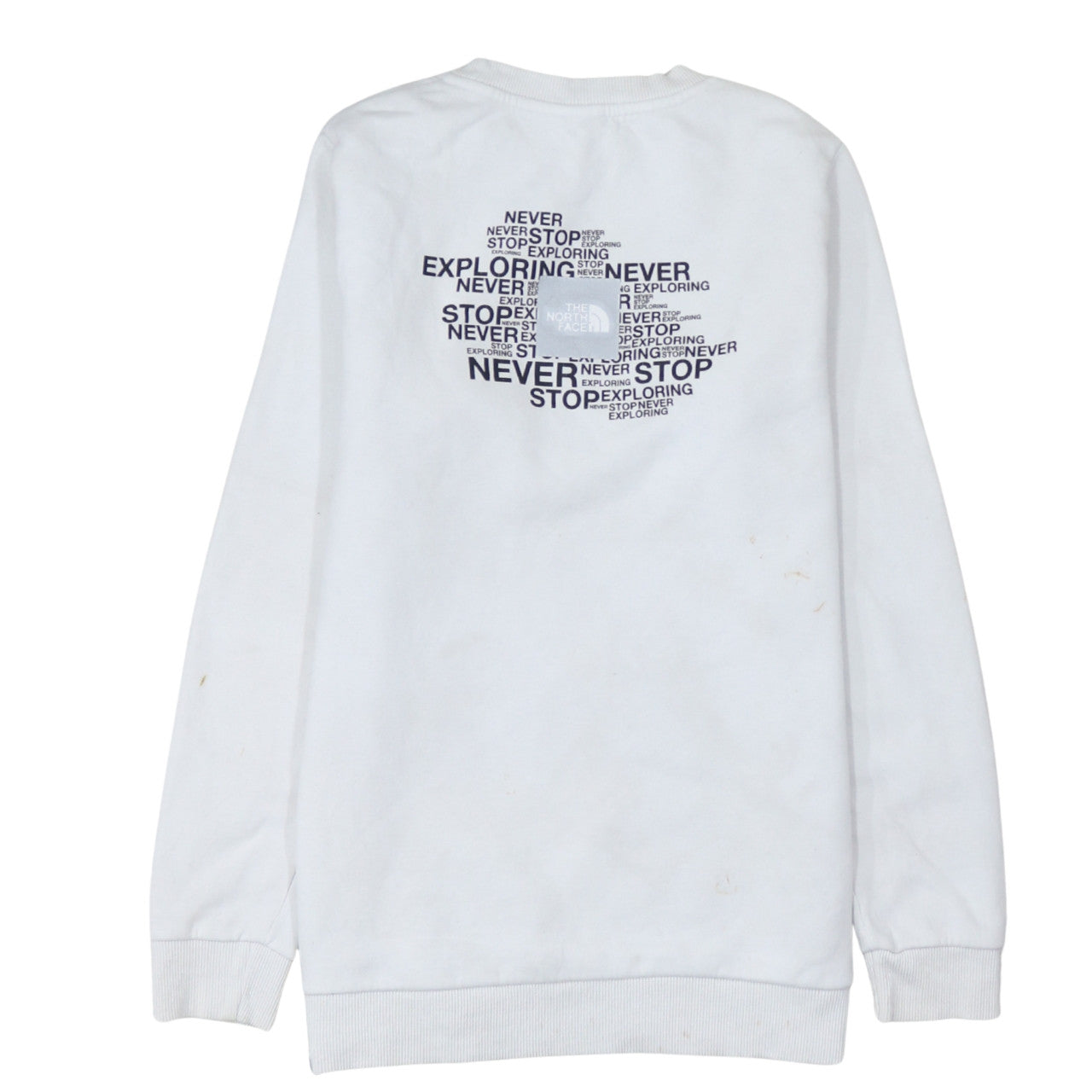 The North Face Womens White Small Crew Neck Pullover Sweatshirt