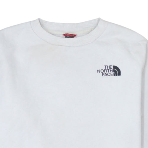 The North Face Womens White Small Crew Neck Pullover Sweatshirt