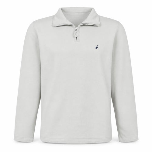 Nautica Men’s White 1/4 Zip Cotton Sweatshirt L Classic Fit