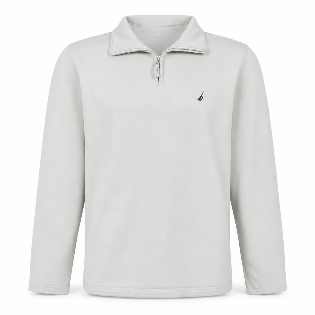 Nautica Men’s White 1/4 Zip Cotton Sweatshirt L Classic Fit