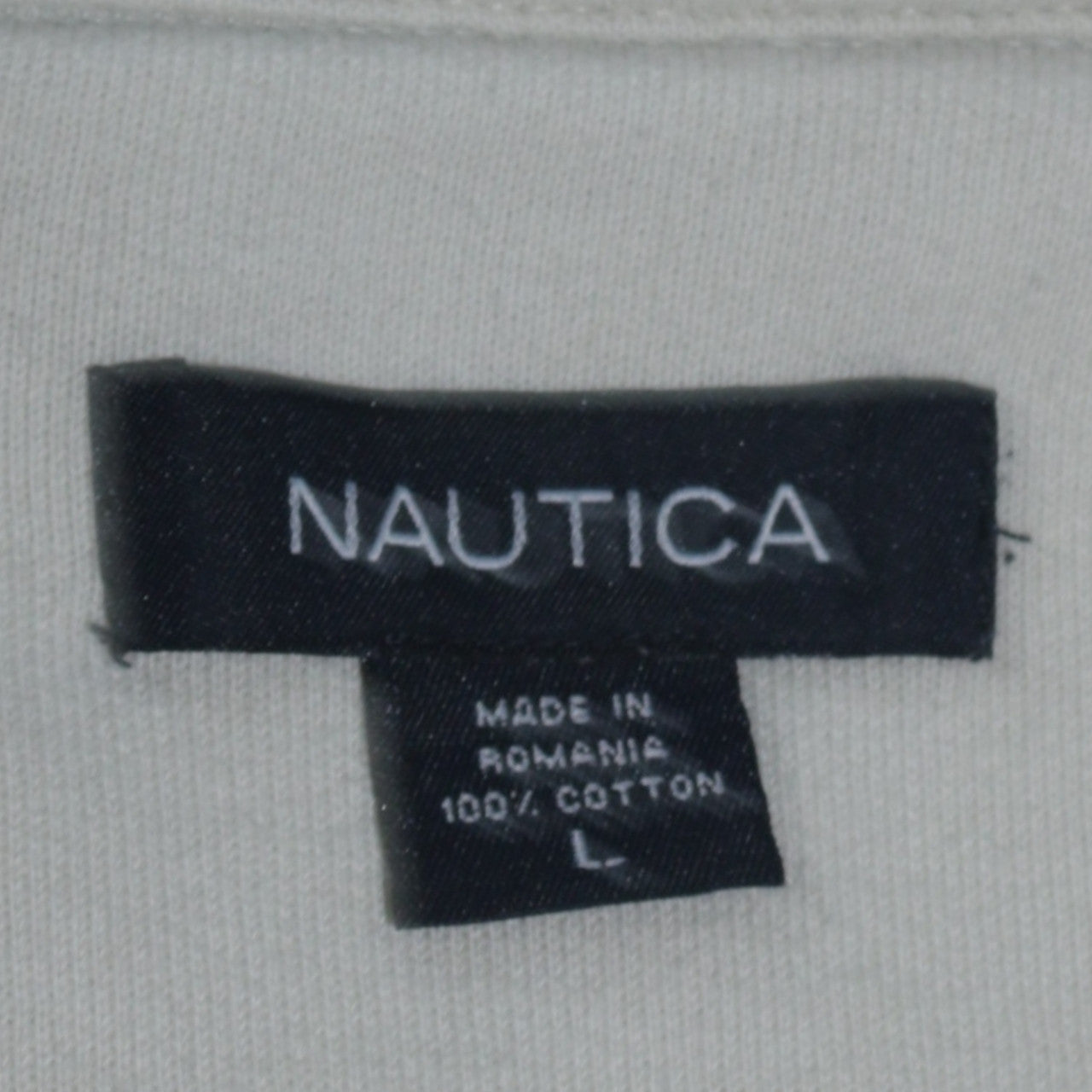 Nautica Men’s White 1/4 Zip Cotton Sweatshirt L Classic Fit