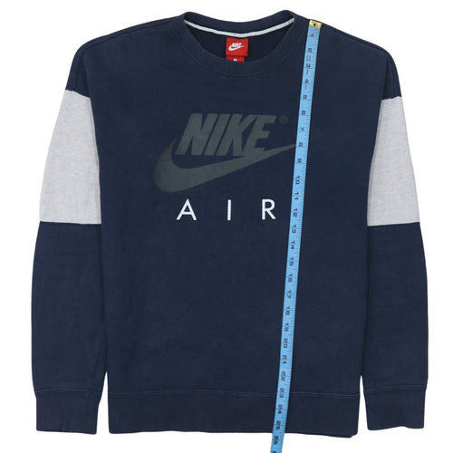 Nike Men's Blue Air Logo Crew Neck Pullover Sweatshirt Size S