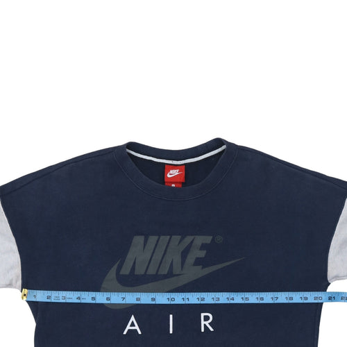 Nike Men's Blue Air Logo Crew Neck Pullover Sweatshirt Size S