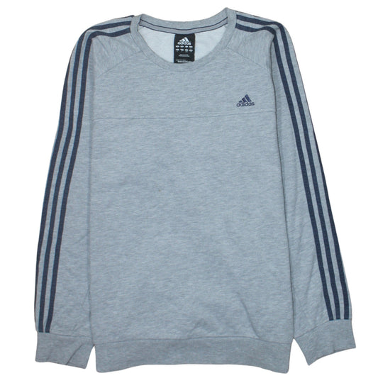 Adidas Men's Grey Crew Neck Performance Essentials Sweatshirt L