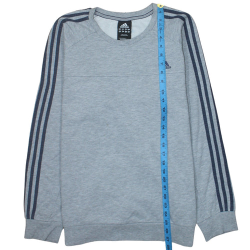 Adidas Men's Grey Crew Neck Performance Essentials Sweatshirt L