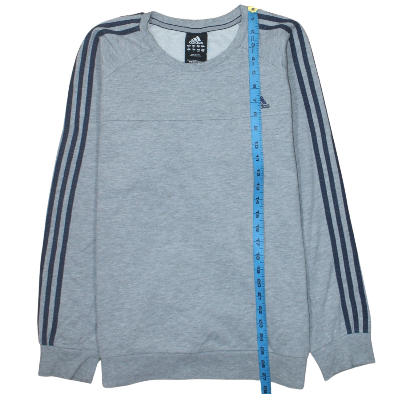 Adidas Men's Grey Crew Neck Performance Essentials Sweatshirt L