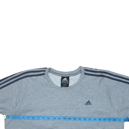 Adidas Men's Grey Crew Neck Performance Essentials Sweatshirt L