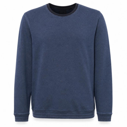 Front view of Levi's Men's Blue Crew Neck Fleece Sweatshirt, size M