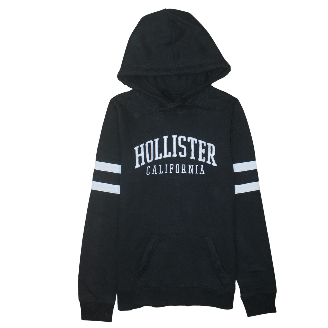 Hollister Men’s Black Pullover Hoodie Medium Logo Fleece Sweatshirt
