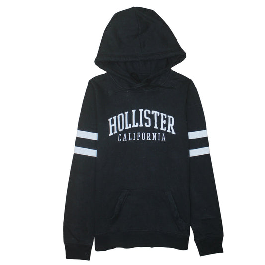 Hollister Men’s Black Pullover Hoodie Medium Logo Fleece Sweatshirt