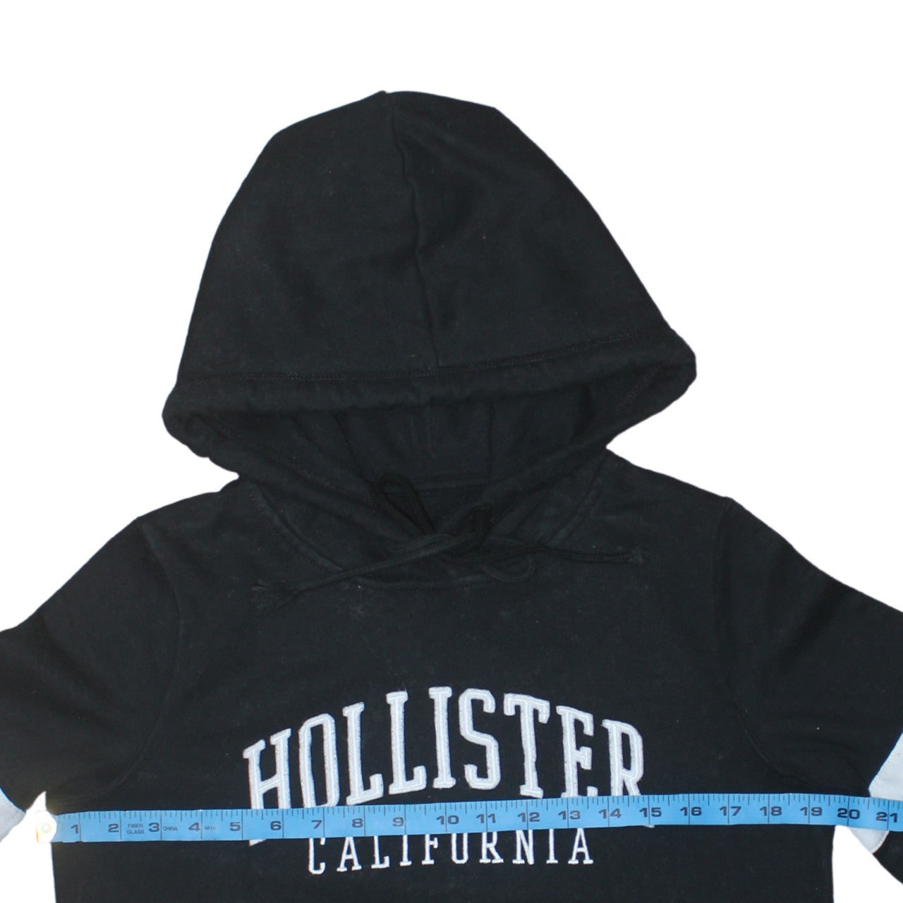 Hollister Men’s Black Pullover Hoodie Medium Logo Fleece Sweatshirt