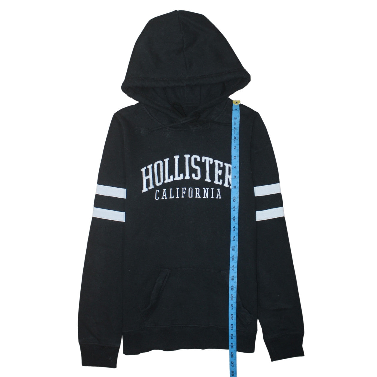 Hollister Men’s Black Pullover Hoodie Medium Logo Fleece Sweatshirt