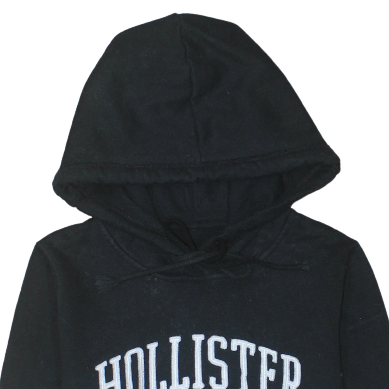 Hollister Men’s Black Pullover Hoodie Medium Logo Fleece Sweatshirt
