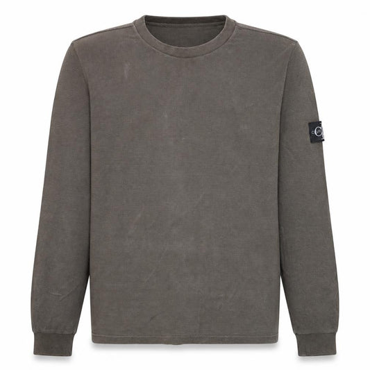 Front view of Calvin Klein Jeans Men's Brown 2XL Cotton Crew Neck Sweatshirt