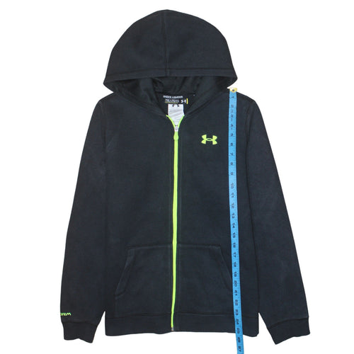 Under Armour Boys Black Full Zip Hoodie YXL Cotton Blend Hooded Sweatshirt