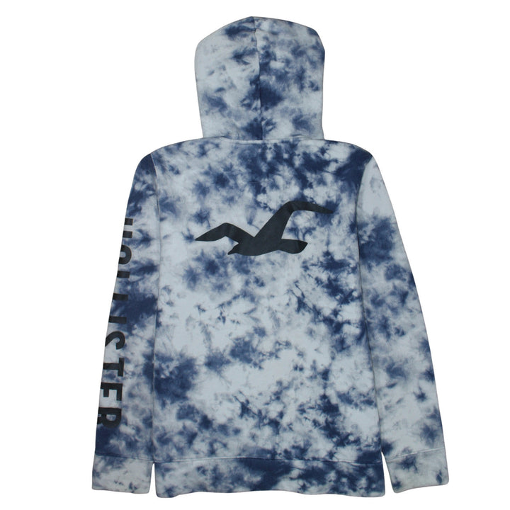 Hollister Men's Blue Tie-Dye Pullover Hoodie XL Fleece Logo