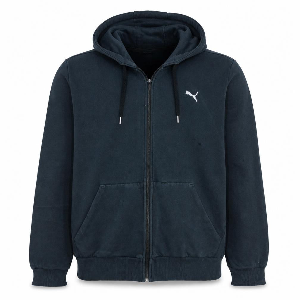 Puma Men's Black Full Zip Hoodie XL Regular Fleece Sportswear