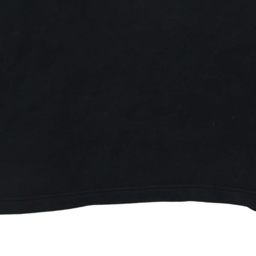 Fila Mens Black Collared Henley Sweatshirt M Embroidered Logo