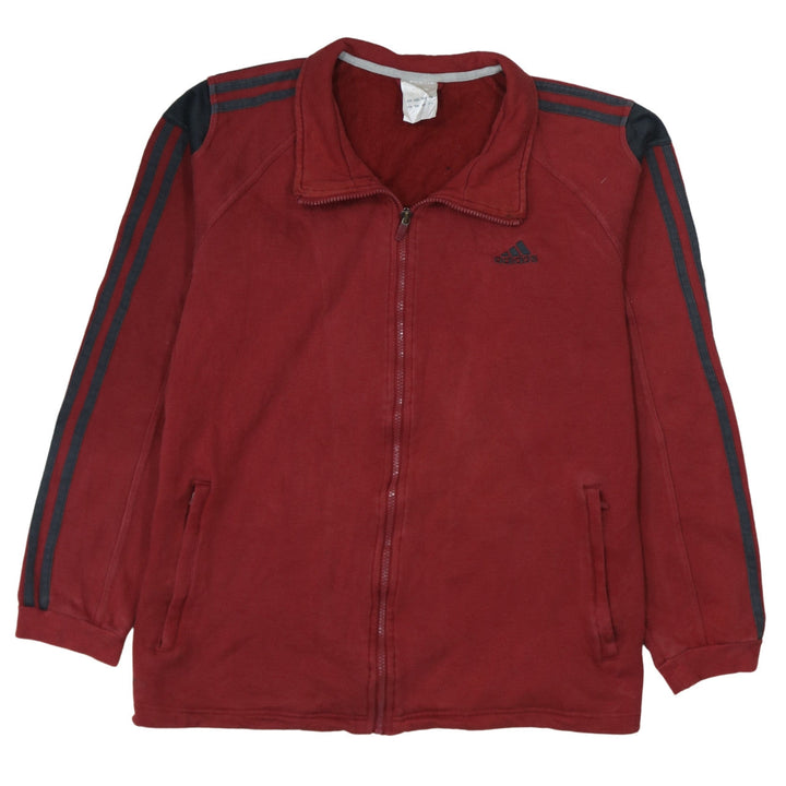 Adidas Men's Red Full Zip Sweatshirt L Regular Fit Sportswear