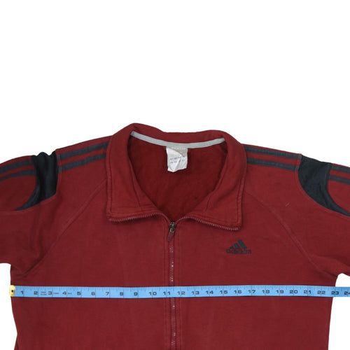 Adidas Men's Red Full Zip Sweatshirt L Regular Fit Sportswear