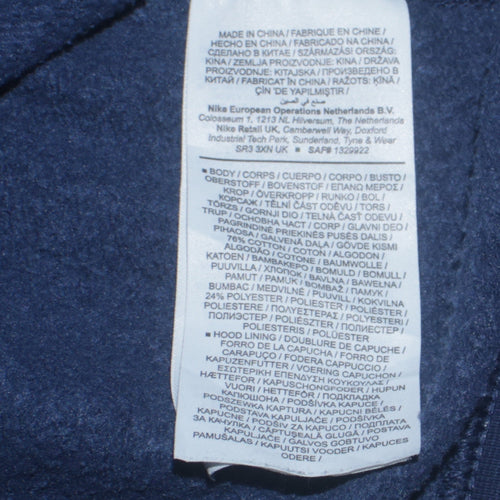 Nike Men's Blue Pullover Hoodie Small Tall Sportswear Logo