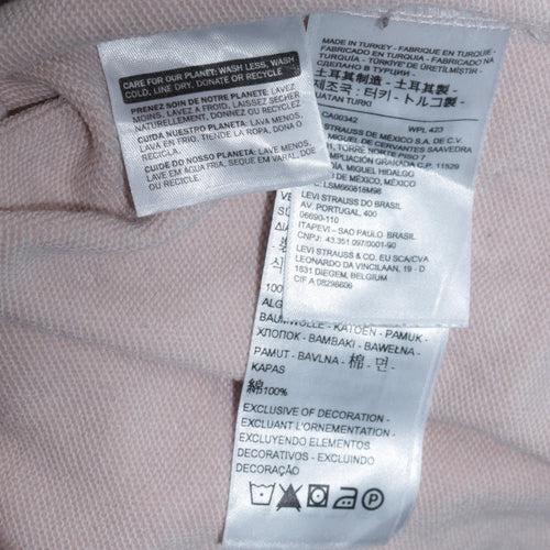 Levi's Men's White Pullover Hoodie Small Cotton Fleece Logo