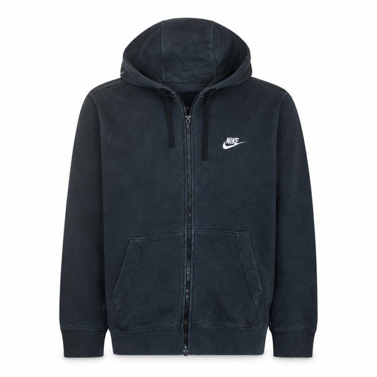 Front view of Nike Men's Black Full Zip Hoodie M Regular Fit Fleece Sweatshirt