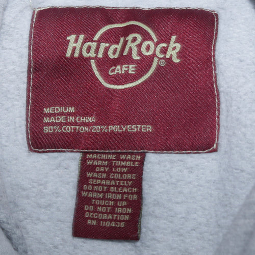 Hard Rock Cafe Women’s Grey Pullover Hoodie Medium Cotton Blend